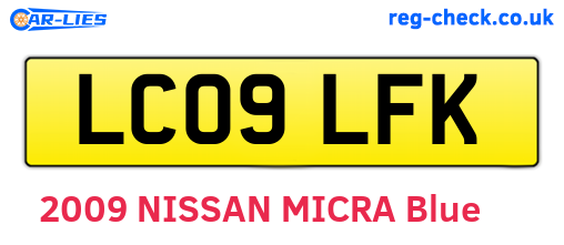 LC09LFK are the vehicle registration plates.
