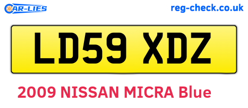 LD59XDZ are the vehicle registration plates.