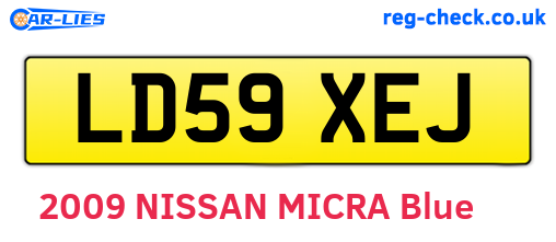 LD59XEJ are the vehicle registration plates.