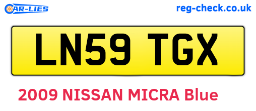 LN59TGX are the vehicle registration plates.