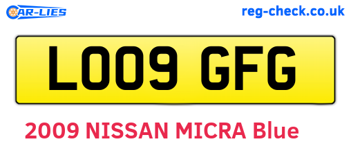 LO09GFG are the vehicle registration plates.