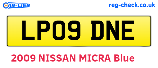 LP09DNE are the vehicle registration plates.