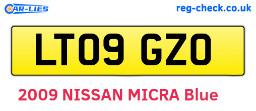 LT09GZO are the vehicle registration plates.