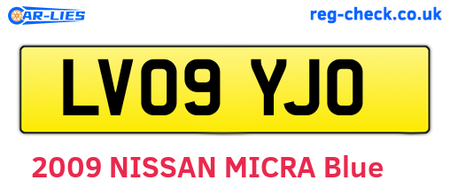 LV09YJO are the vehicle registration plates.