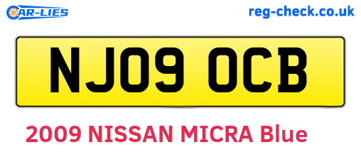 NJ09OCB are the vehicle registration plates.
