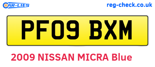 PF09BXM are the vehicle registration plates.