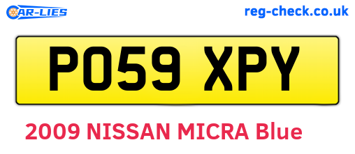 PO59XPY are the vehicle registration plates.
