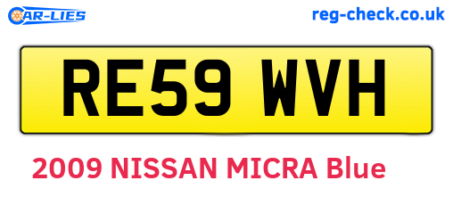 RE59WVH are the vehicle registration plates.