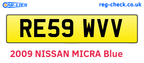 RE59WVV are the vehicle registration plates.