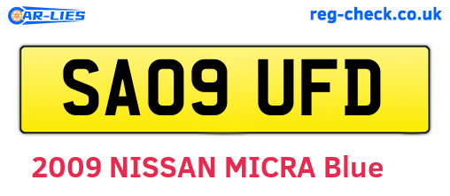 SA09UFD are the vehicle registration plates.