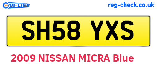 SH58YXS are the vehicle registration plates.