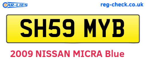 SH59MYB are the vehicle registration plates.