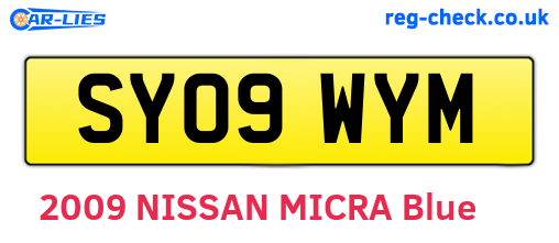SY09WYM are the vehicle registration plates.