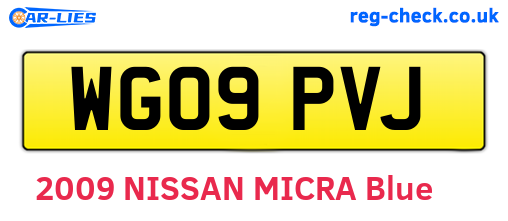 WG09PVJ are the vehicle registration plates.