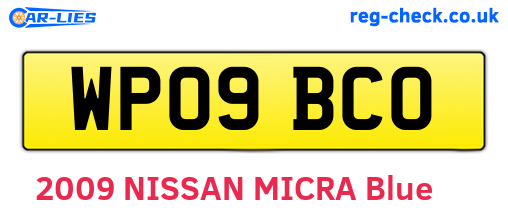 WP09BCO are the vehicle registration plates.
