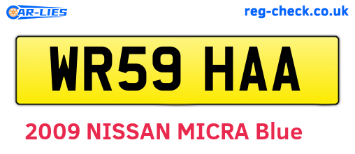 WR59HAA are the vehicle registration plates.