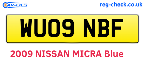 WU09NBF are the vehicle registration plates.