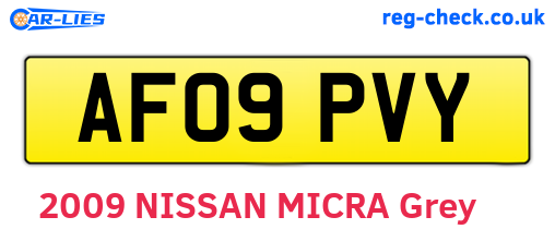 AF09PVY are the vehicle registration plates.