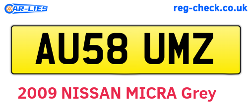 AU58UMZ are the vehicle registration plates.