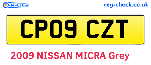 CP09CZT are the vehicle registration plates.