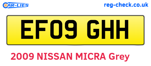EF09GHH are the vehicle registration plates.