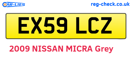 EX59LCZ are the vehicle registration plates.