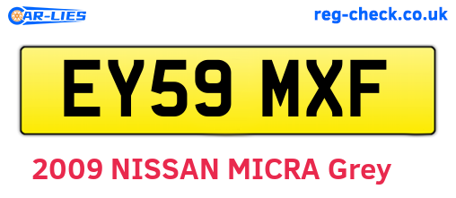 EY59MXF are the vehicle registration plates.