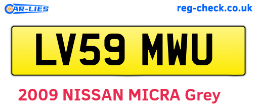LV59MWU are the vehicle registration plates.