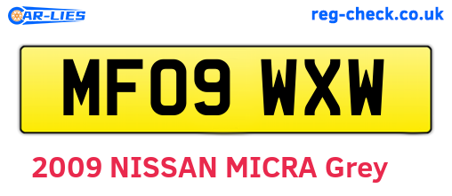 MF09WXW are the vehicle registration plates.
