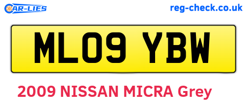 ML09YBW are the vehicle registration plates.