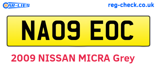 NA09EOC are the vehicle registration plates.