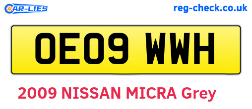 OE09WWH are the vehicle registration plates.