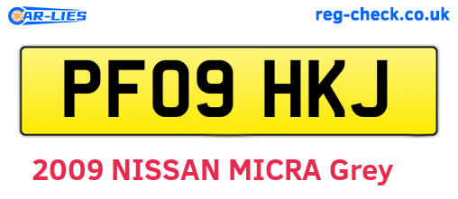 PF09HKJ are the vehicle registration plates.