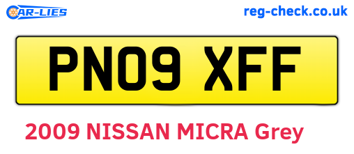 PN09XFF are the vehicle registration plates.