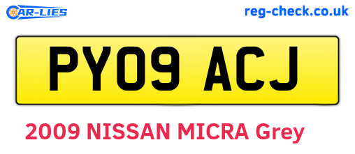 PY09ACJ are the vehicle registration plates.