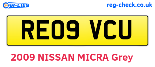 RE09VCU are the vehicle registration plates.