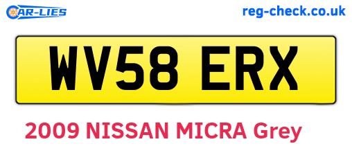 WV58ERX are the vehicle registration plates.