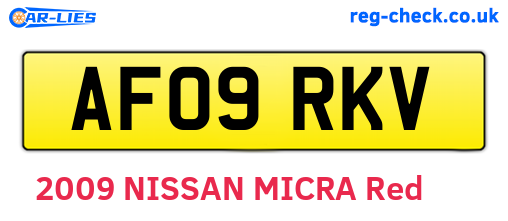 AF09RKV are the vehicle registration plates.