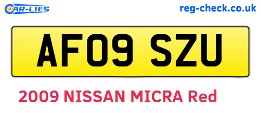 AF09SZU are the vehicle registration plates.