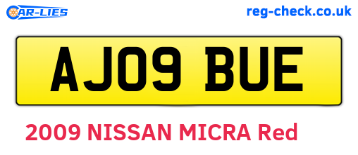 AJ09BUE are the vehicle registration plates.
