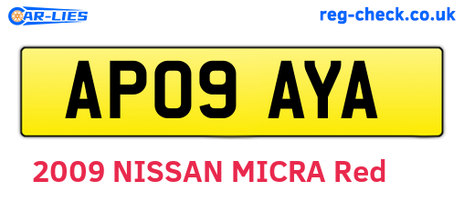 AP09AYA are the vehicle registration plates.