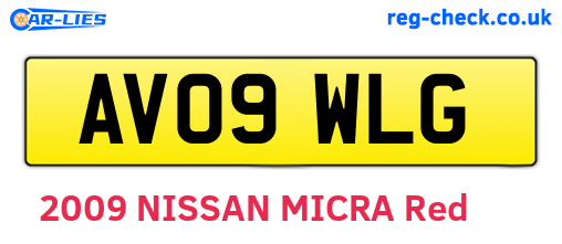 AV09WLG are the vehicle registration plates.
