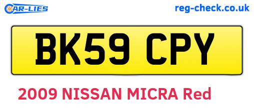 BK59CPY are the vehicle registration plates.