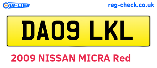 DA09LKL are the vehicle registration plates.