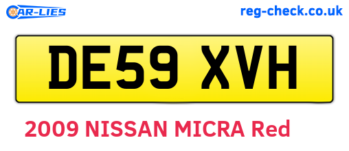 DE59XVH are the vehicle registration plates.