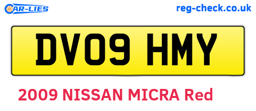 DV09HMY are the vehicle registration plates.
