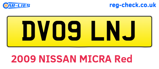 DV09LNJ are the vehicle registration plates.