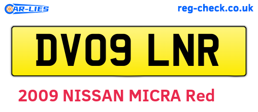 DV09LNR are the vehicle registration plates.