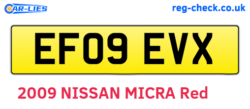 EF09EVX are the vehicle registration plates.