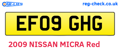EF09GHG are the vehicle registration plates.